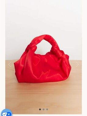 Velvet by Graham & Spencer Red Knotted Satin Mini Bag